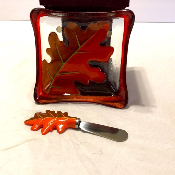 Lori Siebert Leaf Bowl And Spreader - Picture 1 of 6